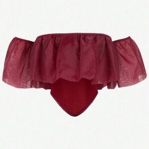 Elegant Burgundy Off-Shoulder Top